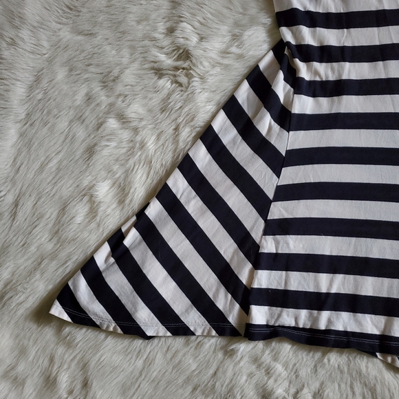 Anthropologie HWR Monogram Split Stripes Dress Navy and White Size XS - Picture 6 of 11